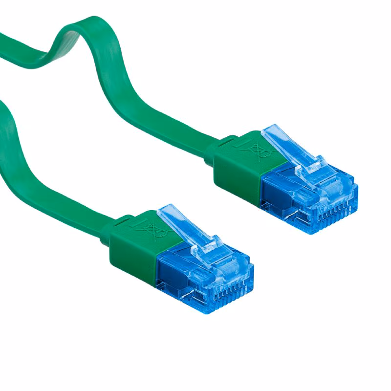 UTP CAT6A 10 Gigabit Netwerkkabel - plat - CU - 2 meter - Groen