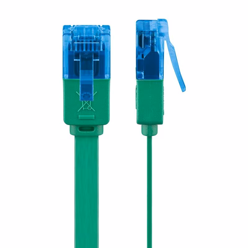 UTP CAT6A 10 Gigabit Netwerkkabel - plat - CU - 2 meter - Groen - Afbeelding 3