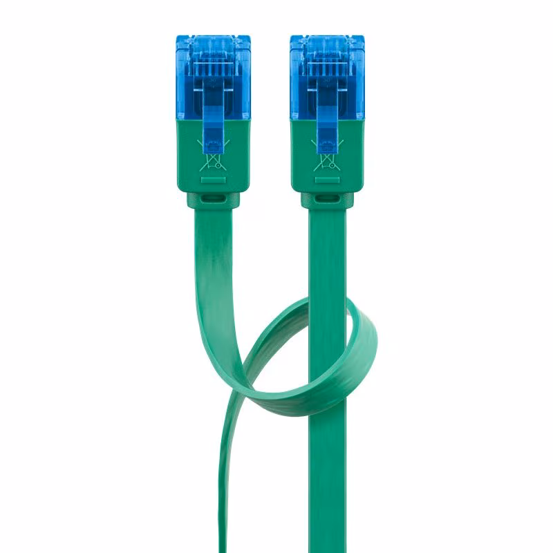 UTP CAT6A 10 Gigabit Netwerkkabel - plat - CU - 2 meter - Groen - Afbeelding 2