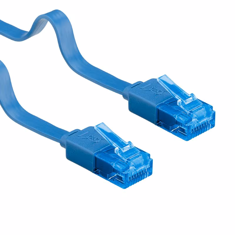 UTP CAT6A 10 Gigabit Netwerkkabel - plat - CU - 1 meter - Blauw