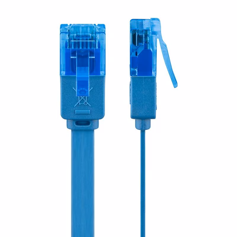 UTP CAT6A 10 Gigabit Netwerkkabel - plat - CU - 1 meter - Blauw - Afbeelding 3