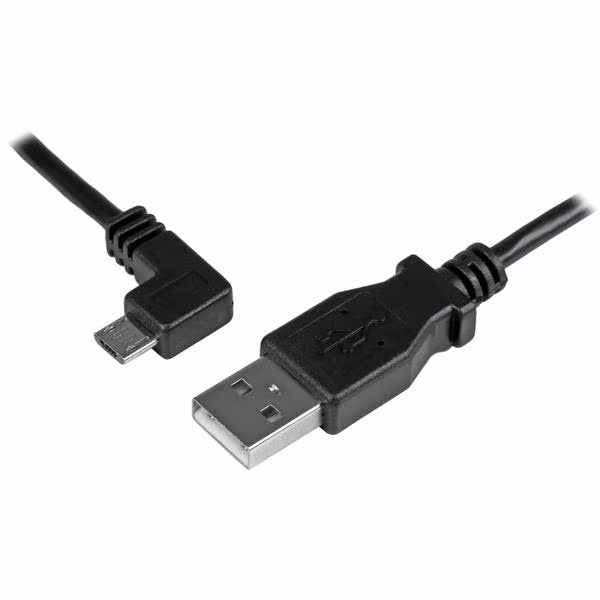 StarTech 1 m Micro-USB oplaad en sync kabel - M/M - Micro-USB  haaks naar links  - 30/24AWG