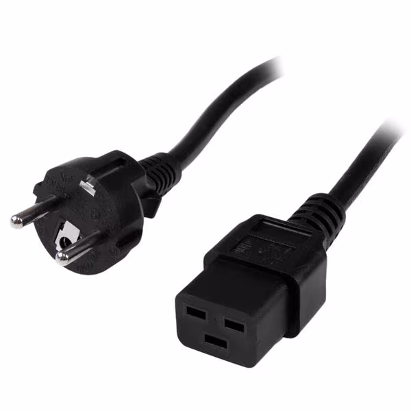 StarTech 2 m computervoedingskabel - Schuko CEE7 naar IEC 320 C19
