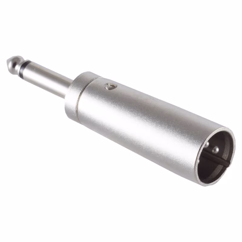 XLR 3-pin (m) - 6,35mm Mono Jack (m) Adapter - Metaal