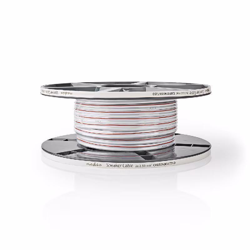 Luidsprekerkabel OFC 2 x 2,5mm2 - Wit - 25 meter
