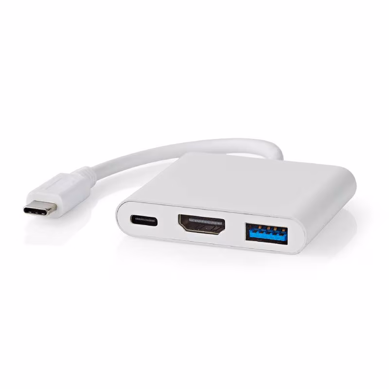 USB C 3.1 naar USB, HDMI en USB C adapter 0,1m Wit