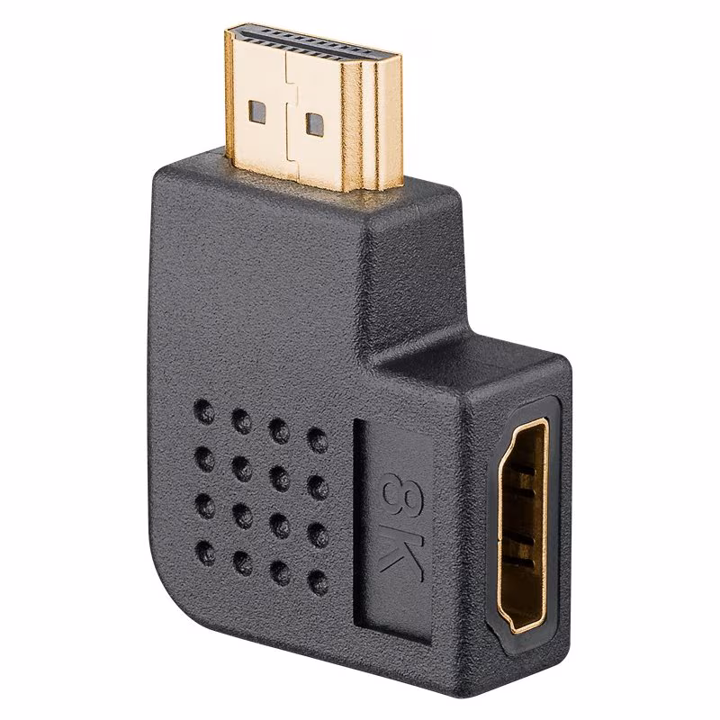 HDMI 2.1 Adapter - Haaks naar links - 8K 60Hz - Zwart - Afbeelding 2
