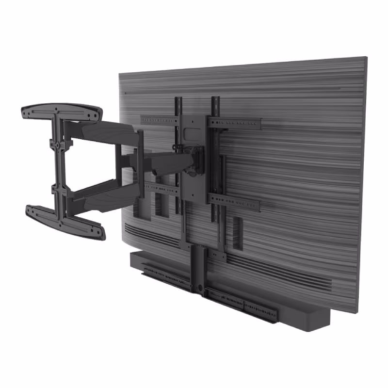 Cavus TV muurbeugel voor 37-70 inch - Full motion - Met universele Soundbar beugel - Premium - Zwart - Afbeelding 3