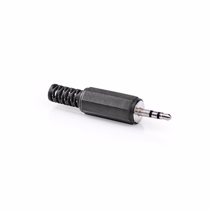 Soldeerbare 2,5mm Stereo Jack Connector (m) - Met Grommet - Zwart