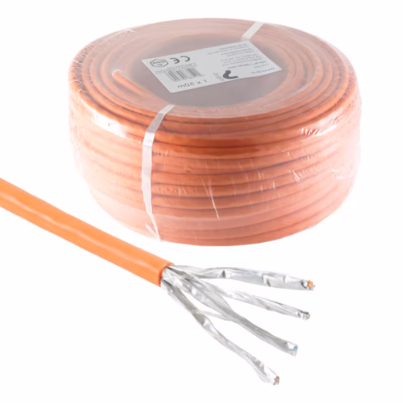 S/FTP CAT7 10 Gigabit Netwerkkabel - CCA - 23AWG - Stug - LSZH - 50 meter - Oranje