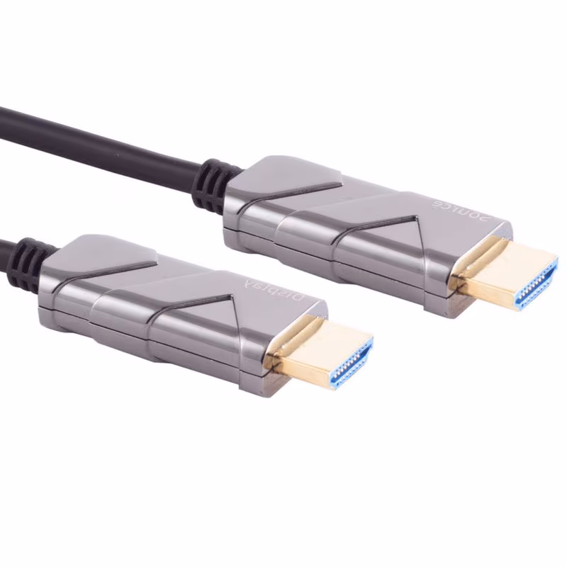 Actieve HDMI 2.1 Kabel - 8K 60Hz - DSC tot 10K 120Hz - Verguld - 50 meter - Zwart