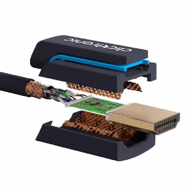 Clicktronic HDMI 2.1 Kabel - 8K 60Hz - Verguld - 1 meter - Zwart - Afbeelding 2