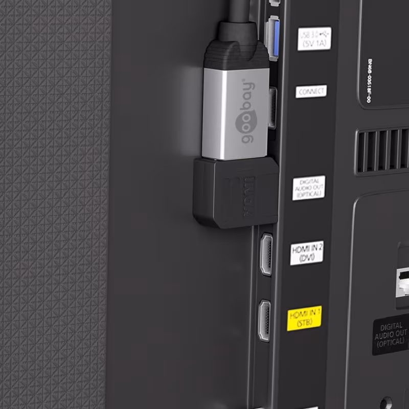 HDMI 2.1 Adapter - Haaks naar links - 8K 60Hz - Zwart - Afbeelding 3