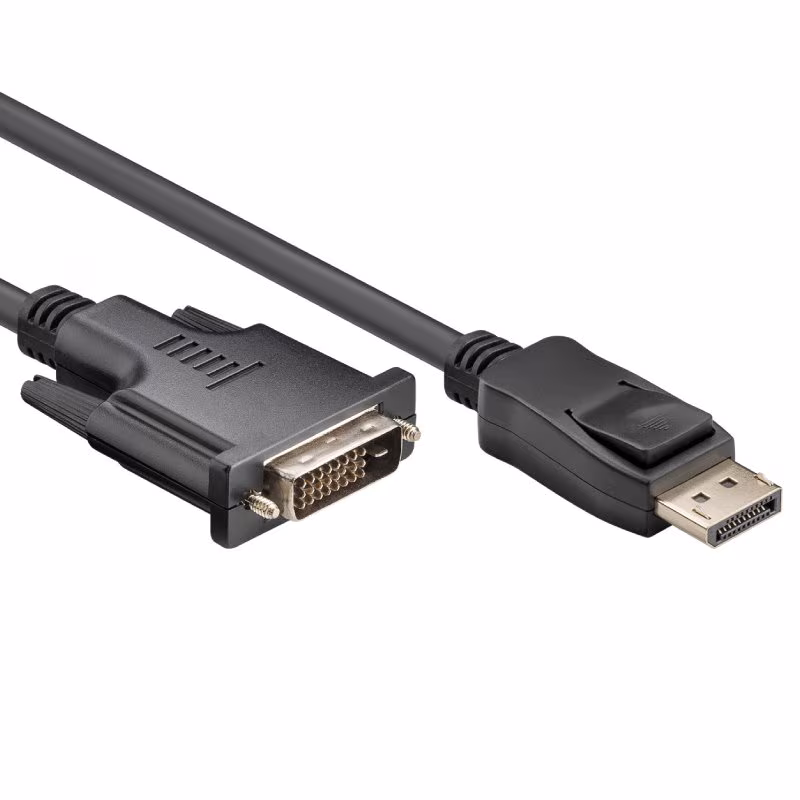 DisplayPort v1.1 naar DVI-D Kabel - 24+1 - Dual Link - Full HD 60Hz - 1 meter - Zwart