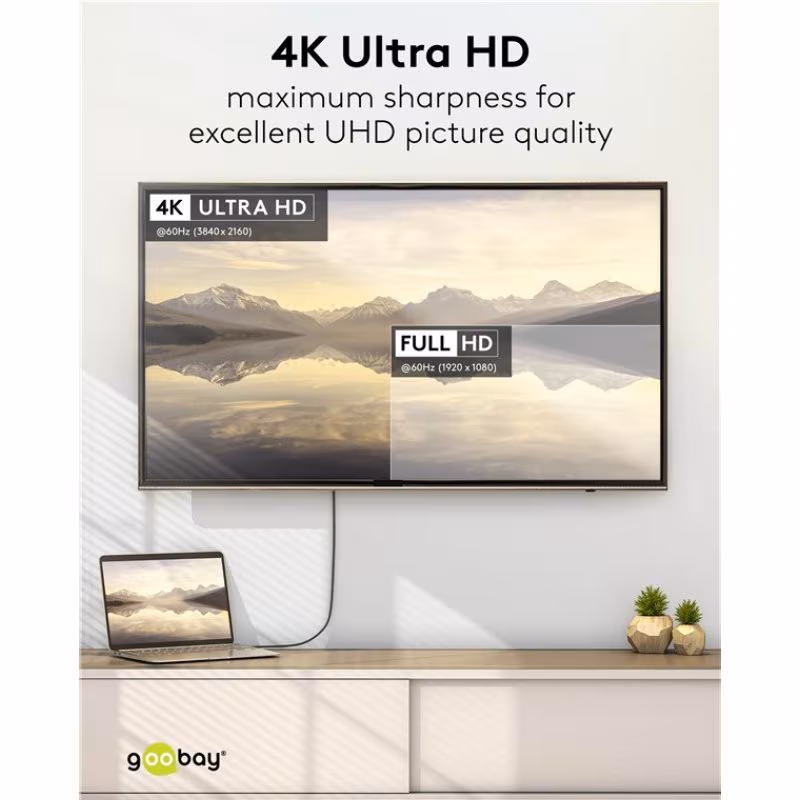 USB-C naar HDMI kabel - 4K 60Hz - Pro - 1 meter - Zwart/Zilver - Afbeelding 5