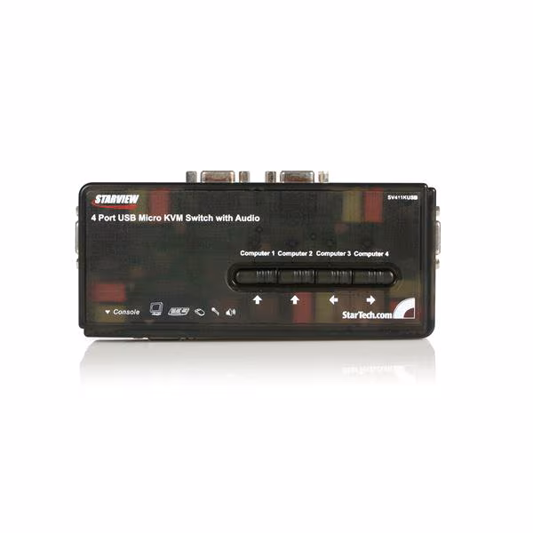 StarTech 4-poort USB KVM-switch Zwart met Audio en Bekabeling