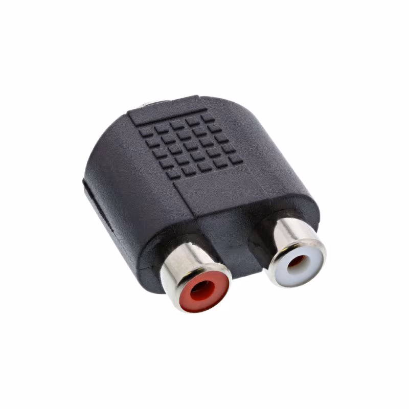 Stereo Tulp (v) - 3,5mm Stereo Jack (v) Adapter - Zwart
