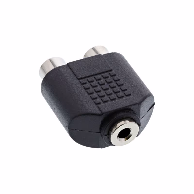 Stereo Tulp (v) - 3,5mm Stereo Jack (v) Adapter - Zwart - Afbeelding 2