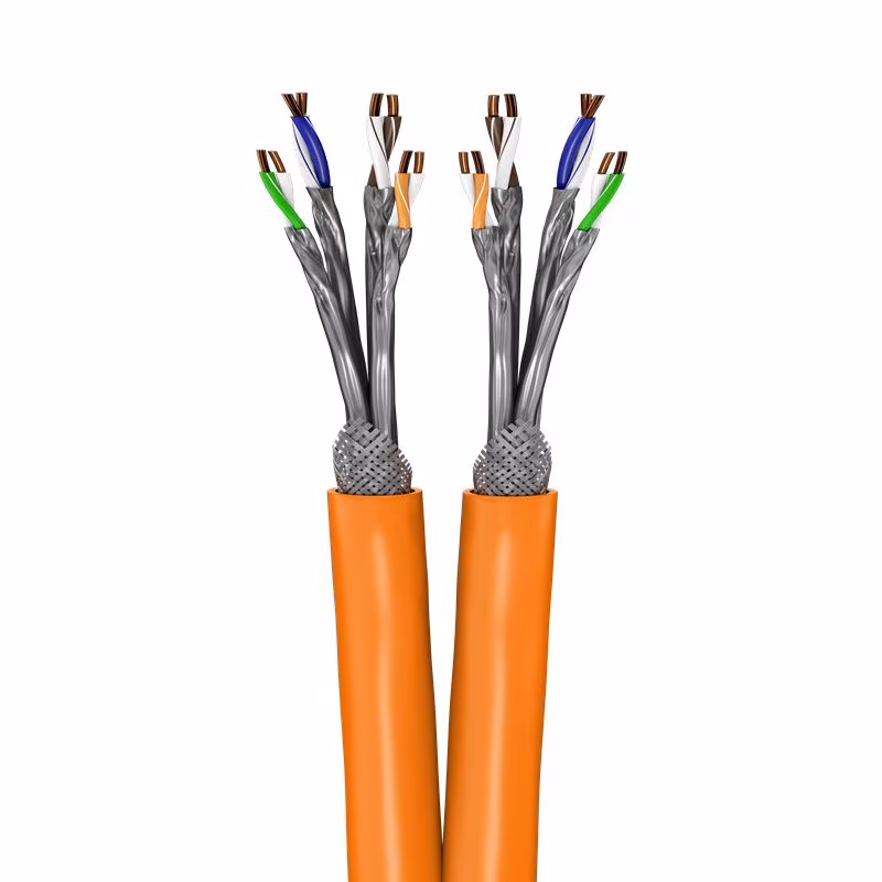 S/FTP CAT7A Duplex 10 Gigabit Netwerkkabel - CU - 23AWG - LSZH - Stug - 100 meter - Oranje - Afbeelding 2