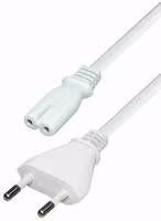 Euro netsnoer C7 stroomkabel 2m wit