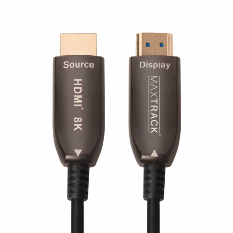 Actieve HDMI 2.1 Kabel - 8K 60Hz - Verguld - 50 meter - Zwart - Afbeelding 2