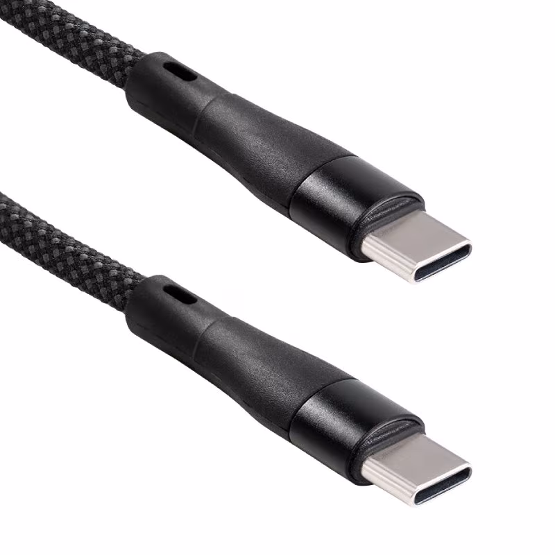 Magnetische USB-C Kabel - USB 2.0 - 100W PD - Nylon sleeve - 1,5 meter - Zwart