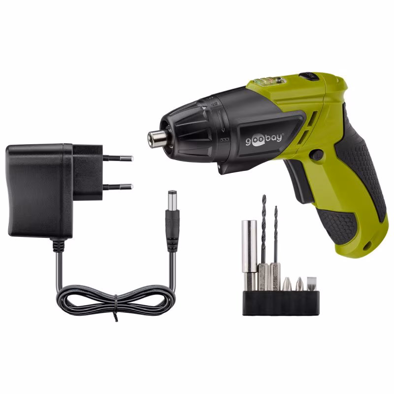 Mini schroevendraaier op accu - 3,6V - Met LED lamp - Groen/zwart - Afbeelding 5