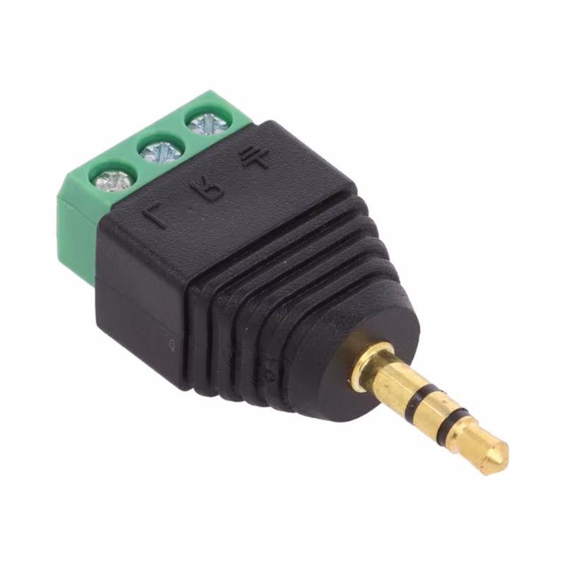Schroefbare 3,5mm Stereo Jack (m) Connector - Zwart