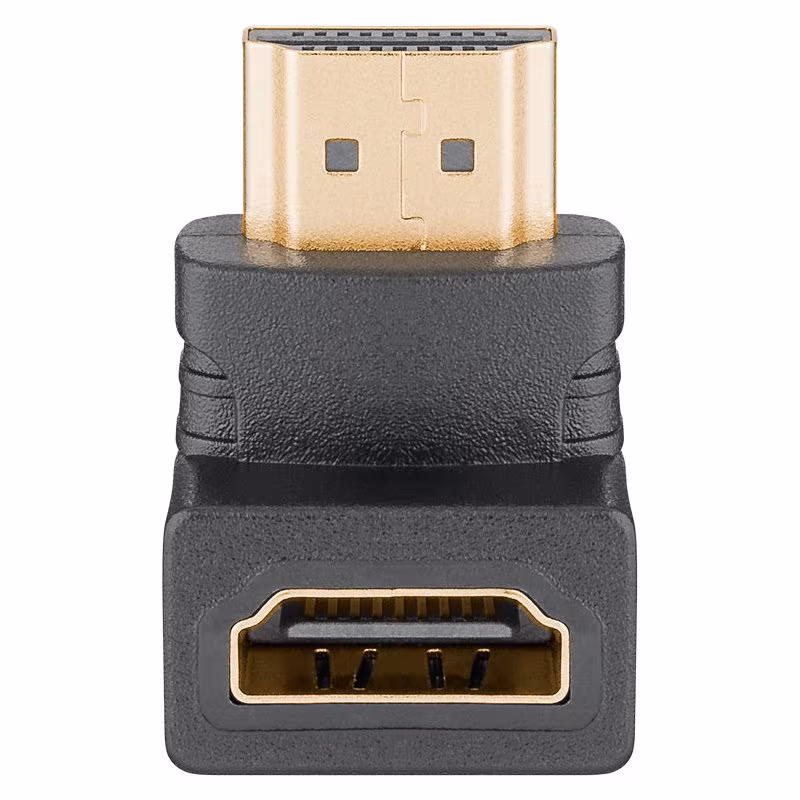 HDMI 2.1 Adapter - Haaks naar onder - 8K 60Hz - Zwart - Afbeelding 2