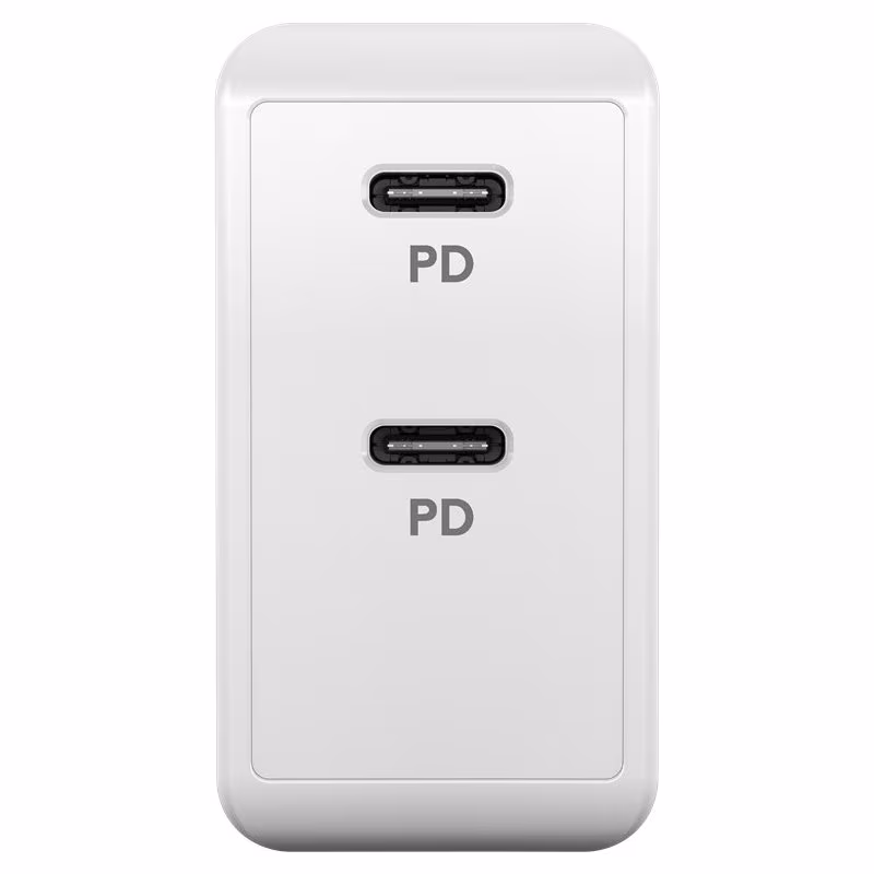 USB Oplader - 35W - 2x USB-C - PD - Wit - Afbeelding 3