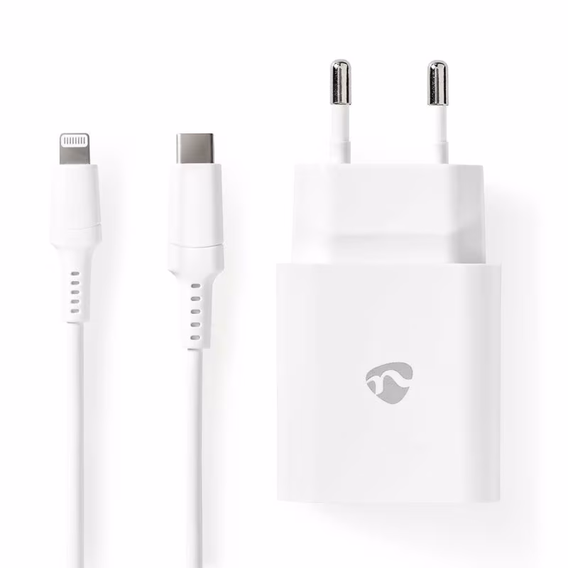 USB-C Oplader - 20W - Met 1 meter Lightning Kabel - Wit