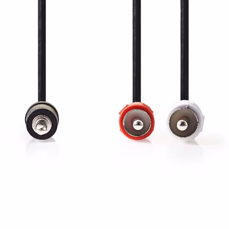 Stereo Tulp (m) - 3,5mm Stereo Jack (m) Kabel - 1,5 meter - Zwart - Afbeelding 2