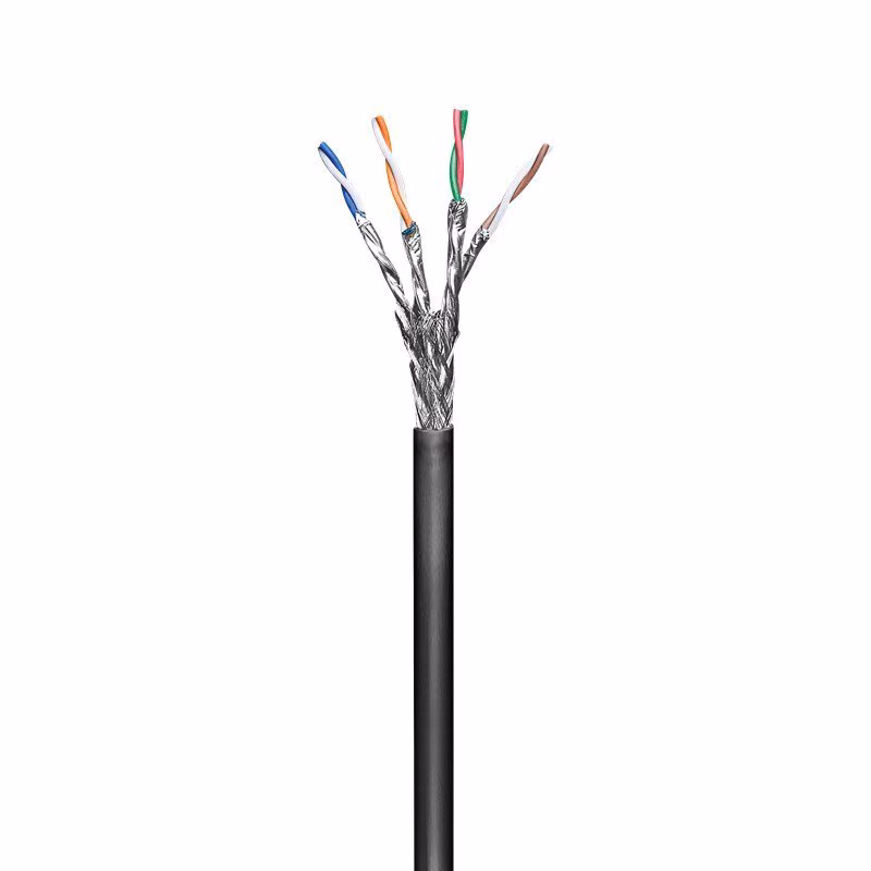 S/FTP CAT6 Gigabit Netwerkkabel - CU - 23AWG - LSZH - Stug - Outdoor - 100 meter - Zwart - Afbeelding 2