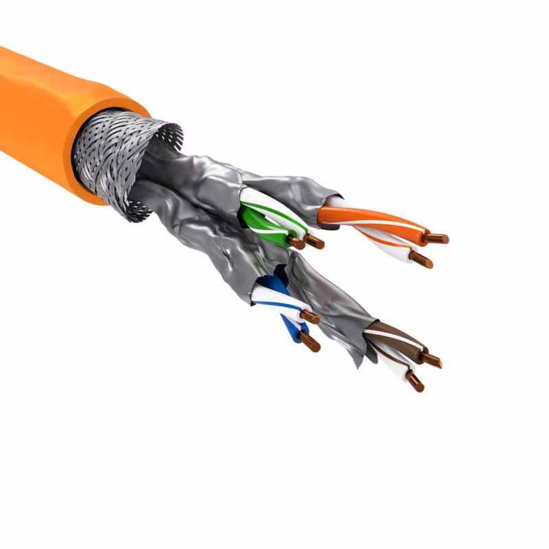 S/FTP CAT7A 10 Gigabit Netwerkkabel - CU - 23AWG - LSZH - Stug - 100 meter - Oranje