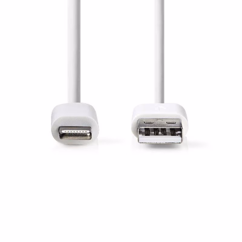 Lightning USB kabel voor Apple iPhone, iPad en iPod 1m Wit - Afbeelding 2