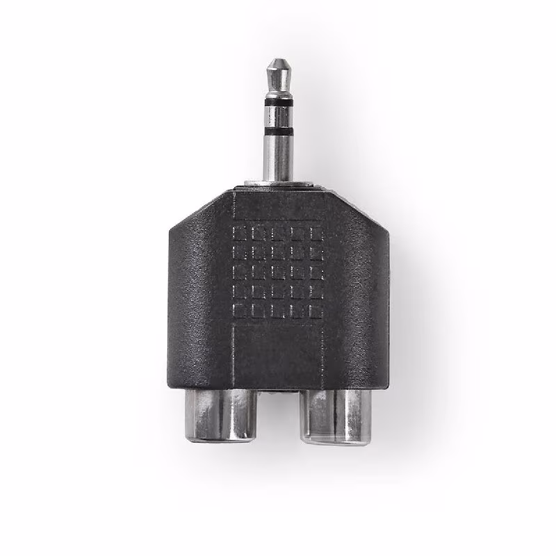 Stereo Tulp (v) - 3,5mm Stereo Jack (m) Adapter - Zwart - Afbeelding 3