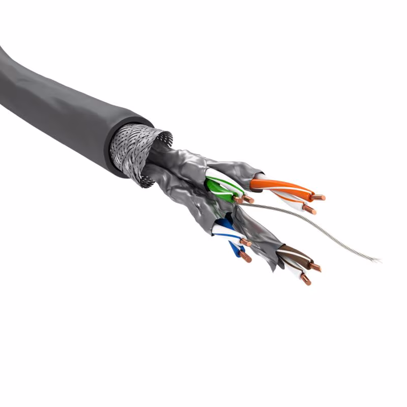 S/FTP CAT6 Gigabit Netwerkkabel - CU - 23AWG - LSZH - Stug - 100 meter - Grijs