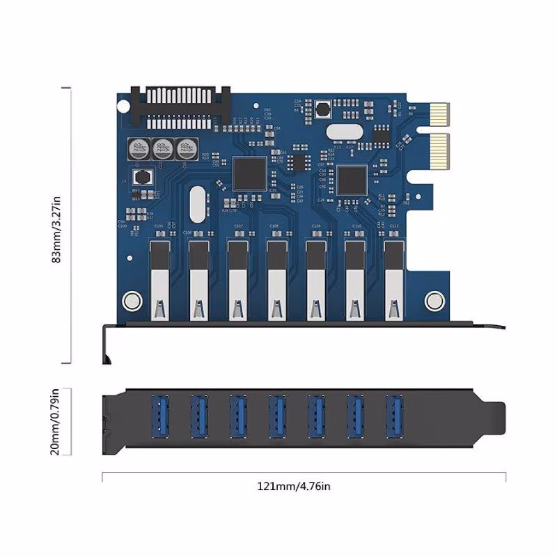 7 Poorts PCI Express Kaart (5Gbps) met 7x USB 3.1 Gen 1 - Afbeelding 3