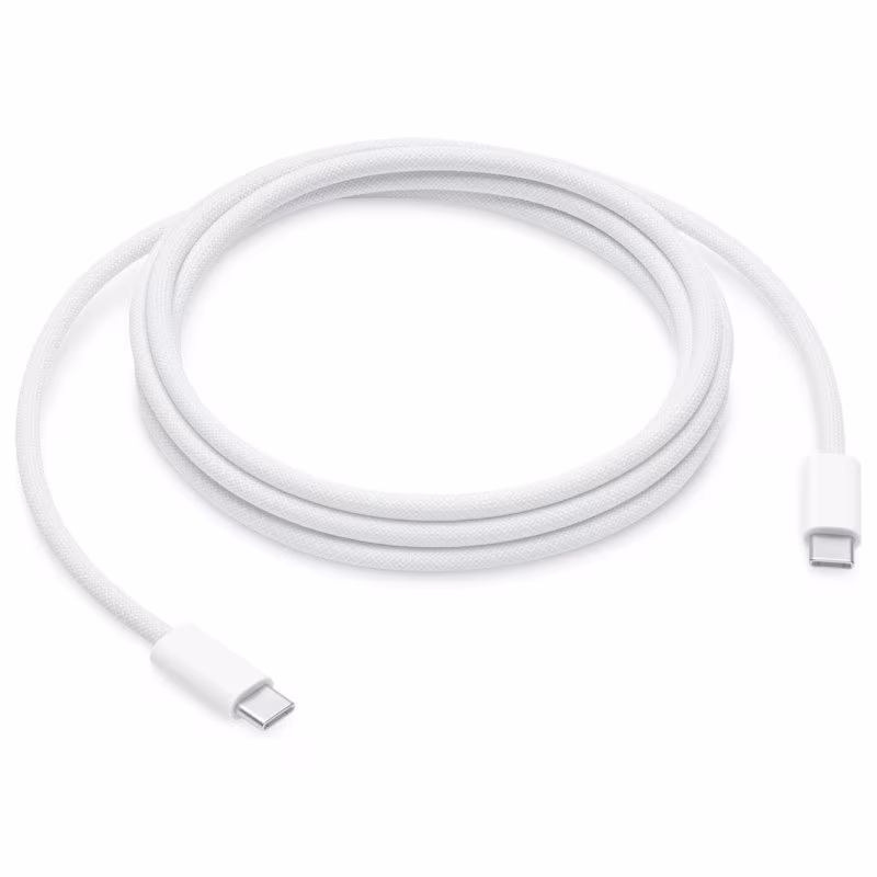 Originele Apple USB-C Kabel - 240W - MU2G3ZM/A - Nylon sleeve - 2 meter - Wit - Afbeelding 2