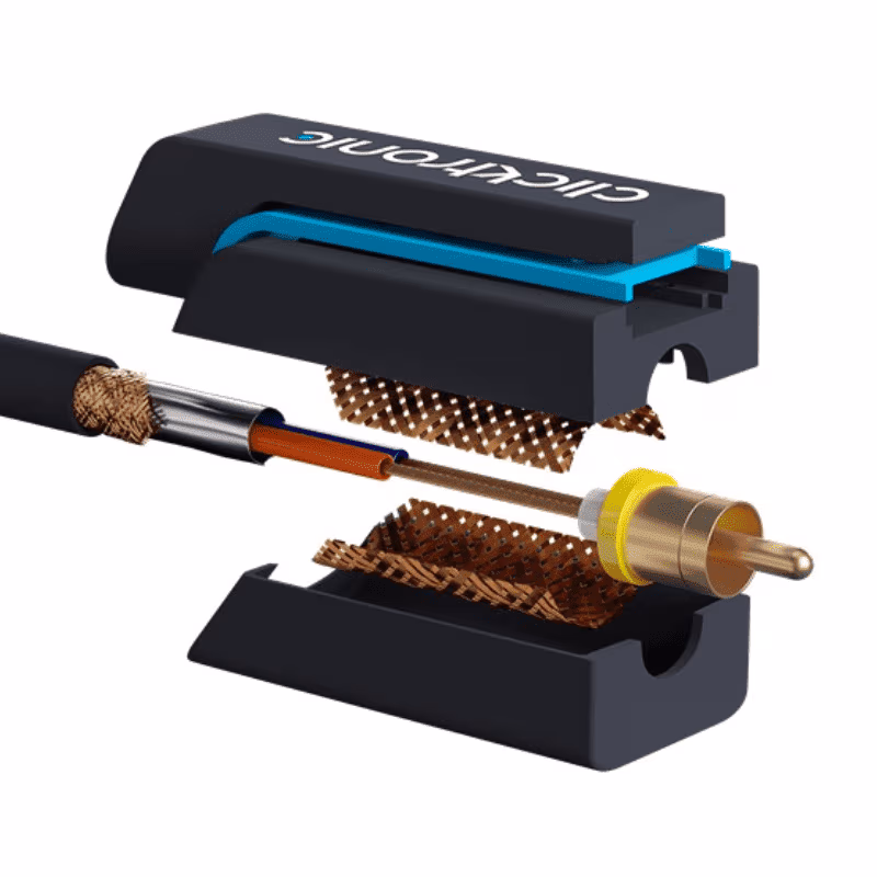 Clicktronic Stereo Tulp (m) - 3,5mm Stereo Jack (m) Kabel - Verguld - 3 meter - Zwart - Afbeelding 2