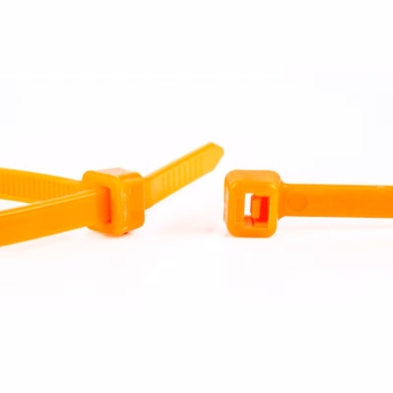 Kabelbinders - 200 x 2,5mm - Trekkracht tot 8,1kg - 100 stuks - Oranje - Afbeelding 2