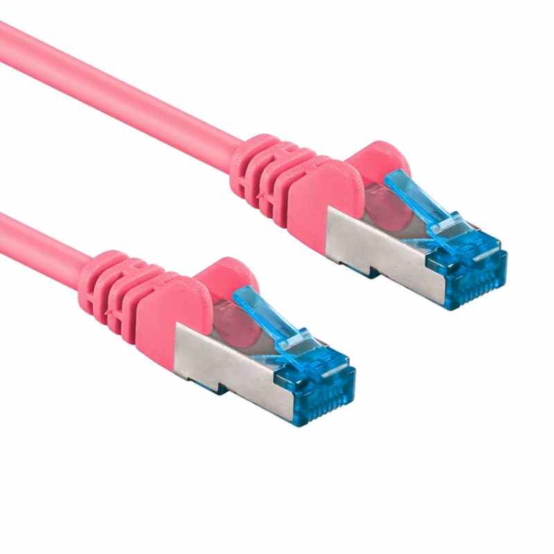 S/FTP CAT6A 10 Gigabit Netwerkkabel - CU - 0,5 meter - Roze