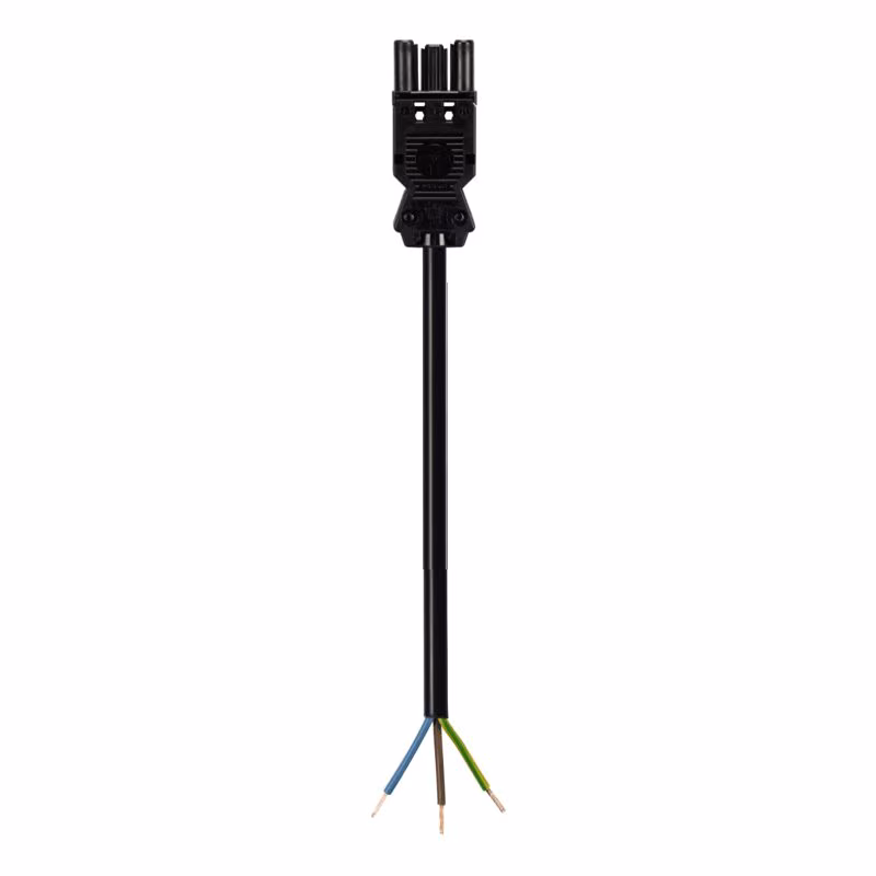 Wieland Aansluitsnoer - GST18-3® (v) naar Open Einde - 3G1,50mm² - 1 meter - Zwart