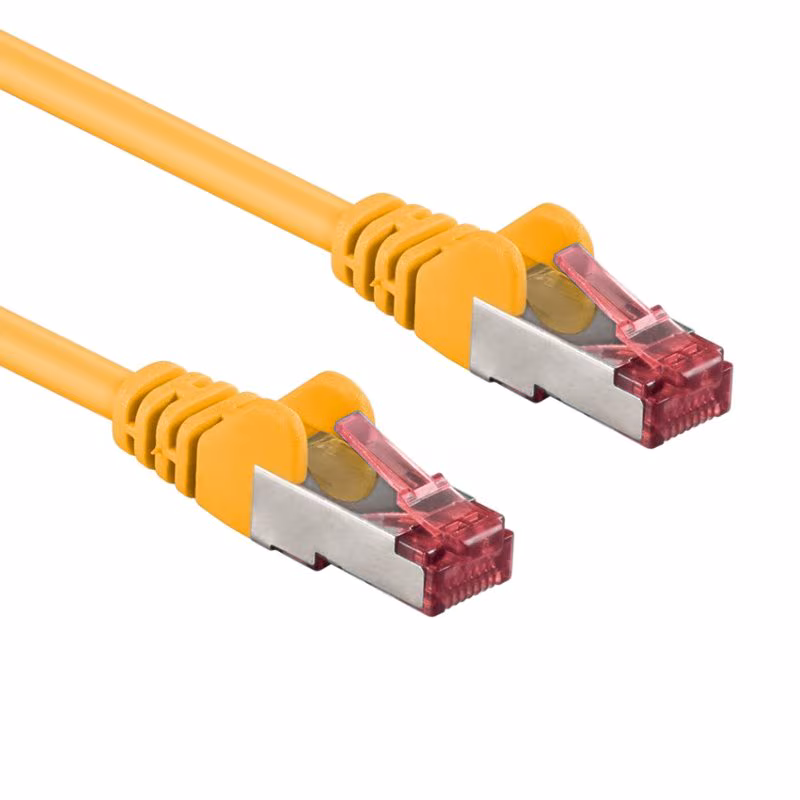 S/FTP CAT6A 10 Gigabit Netwerkkabel - CU - 0,5 meter - Geel