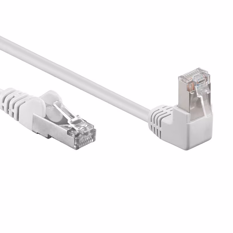 FTP CAT5e Gigabit Netwerkkabel - 1 kant haaks - CCA - 0,5 meter - Wit
