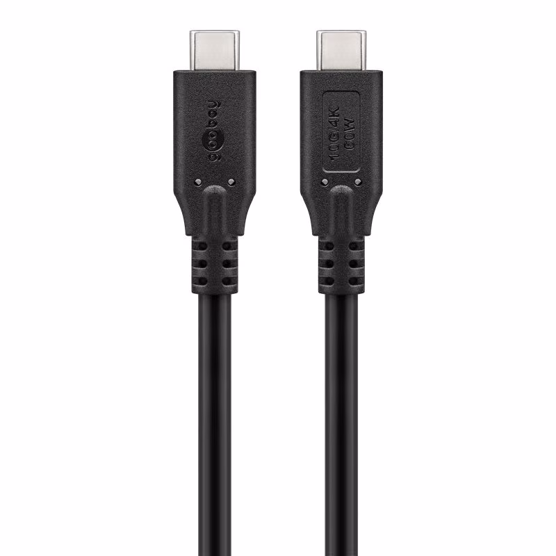 USB-C Kabel - USB 3.2 Gen 2 - 60W laden - Pro - 1,5 meter - Zwart - Afbeelding 2