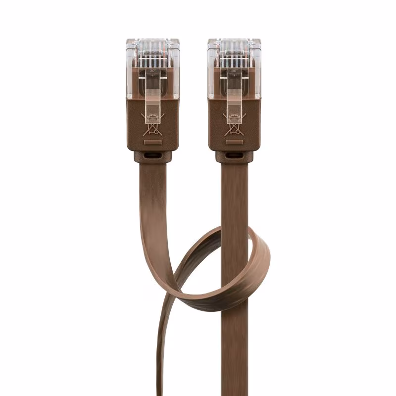 UTP CAT6 Gigabit Netwerkkabel - plat - CU - 7 meter - Bruin - Afbeelding 3