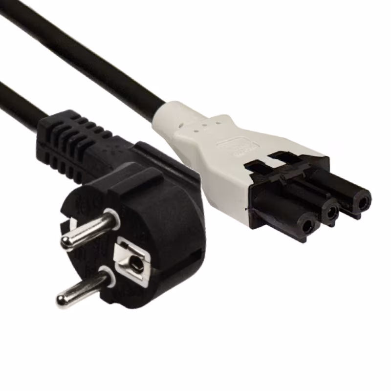 Plenty Stroomkabel - Schuko Haaks naar Prolink (v) - 3G1,50mm² - 4 meter - Zwart