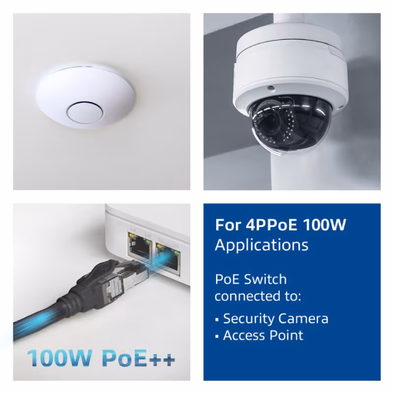 S/FTP CAT6A 10 Gigabit Netwerkkabel - CU - PoE++ 100W - 3 meter - Grijs - Afbeelding 2