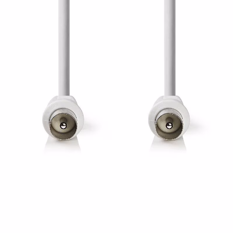 Coaxkabel IEC (m) - IEC (m) - 75 Ohm - Dubbele Afscherming - 10 meter - Wit - Afbeelding 2